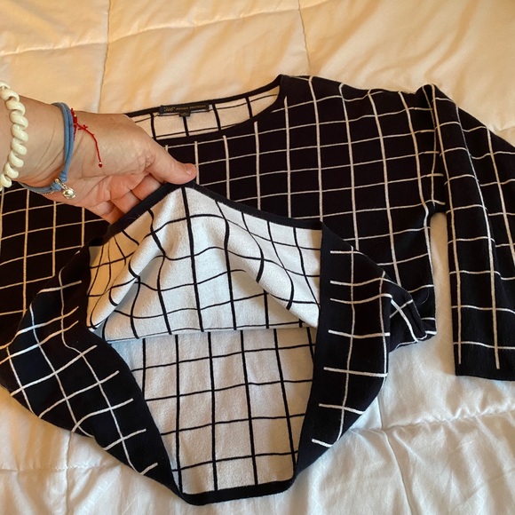 Brooks Brothers 346 black and white window pane sweater, size large, 100% cotton - Picture 11 of 12